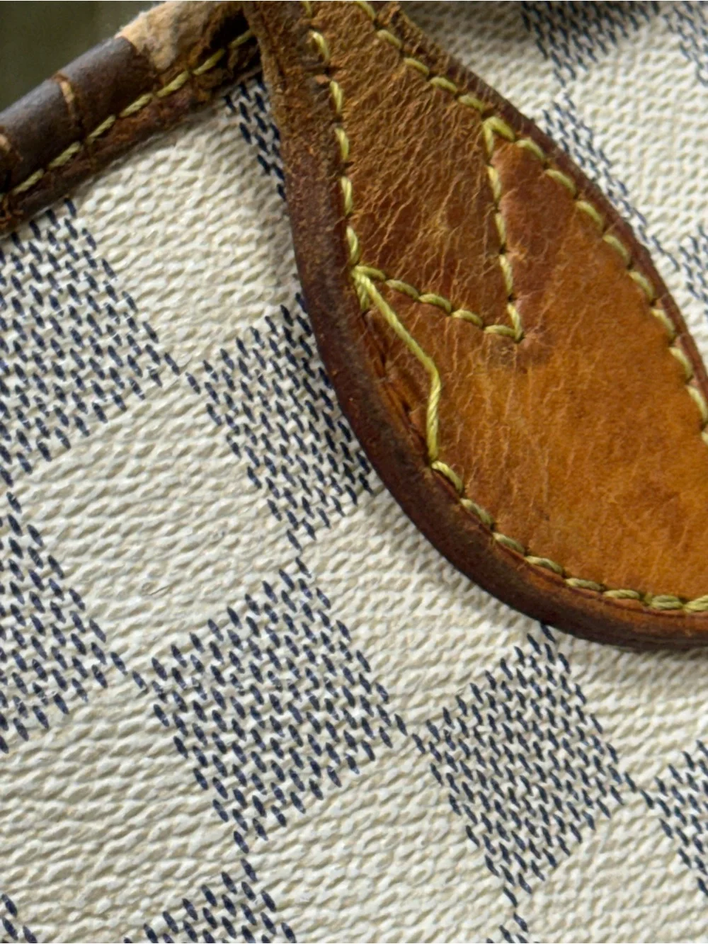 LOUIS VUITTON Neverfull MM White Damier Azur Tote Shoulder Bag Purse N40604$2240
